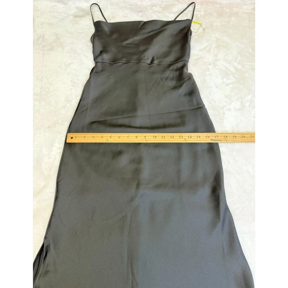 Taylor Black Formal Evening Dress Satin Open Back Maxi Gown Women's Size 4 NWT